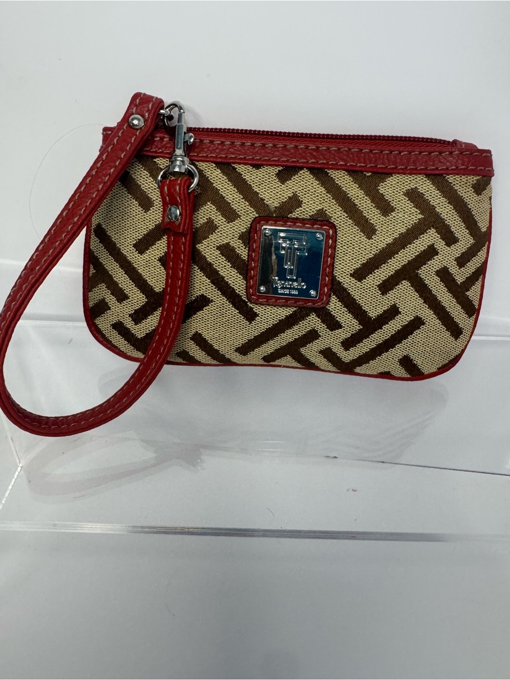 Tignanello Monogram Canvas w/ Vegan Leather Trim Wristlet
